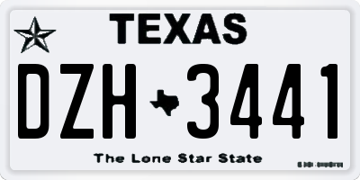 TX license plate DZH3441