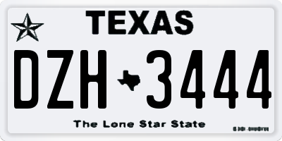 TX license plate DZH3444