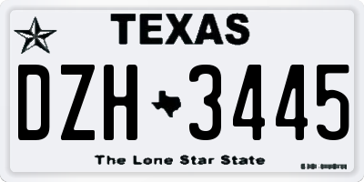 TX license plate DZH3445