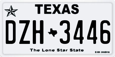 TX license plate DZH3446