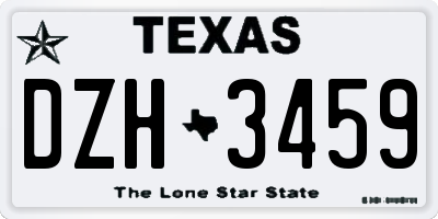 TX license plate DZH3459