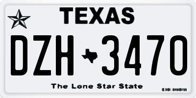 TX license plate DZH3470
