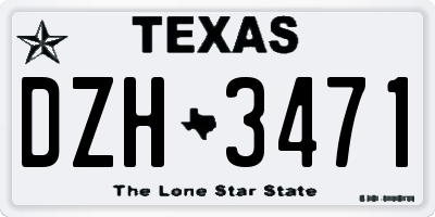 TX license plate DZH3471