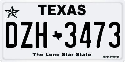 TX license plate DZH3473