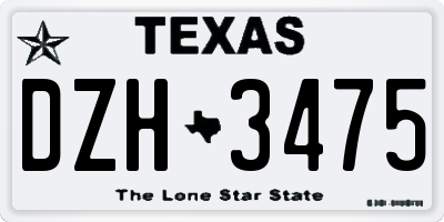 TX license plate DZH3475