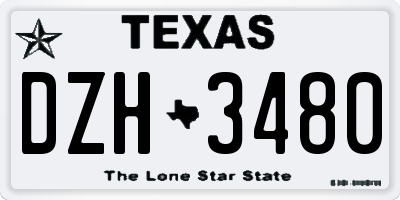TX license plate DZH3480