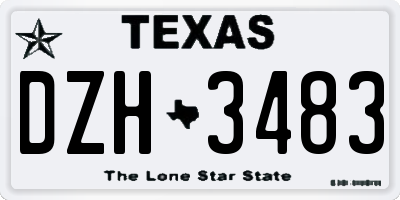 TX license plate DZH3483