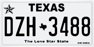 TX license plate DZH3488