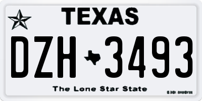 TX license plate DZH3493