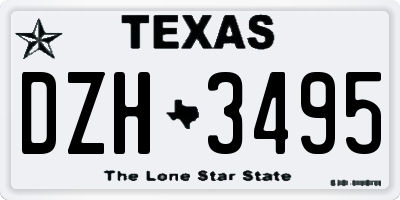 TX license plate DZH3495