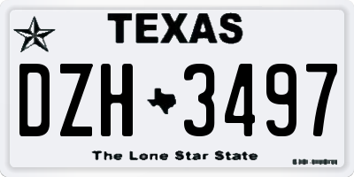 TX license plate DZH3497