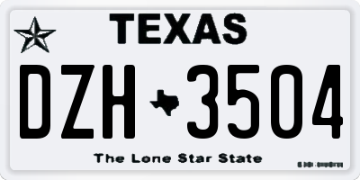TX license plate DZH3504