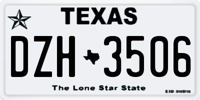 TX license plate DZH3506