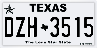 TX license plate DZH3515