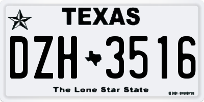 TX license plate DZH3516