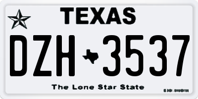 TX license plate DZH3537