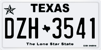 TX license plate DZH3541