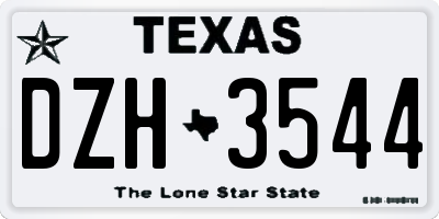 TX license plate DZH3544
