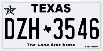 TX license plate DZH3546