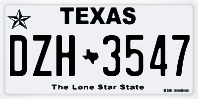 TX license plate DZH3547