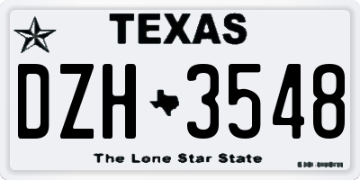 TX license plate DZH3548