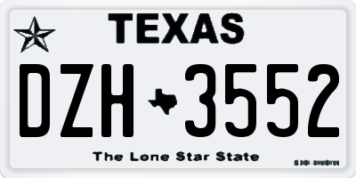 TX license plate DZH3552