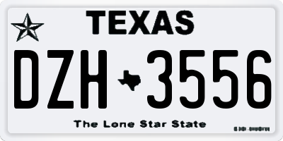 TX license plate DZH3556