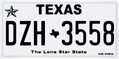 TX license plate DZH3558