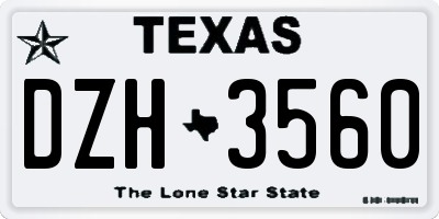 TX license plate DZH3560