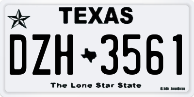 TX license plate DZH3561