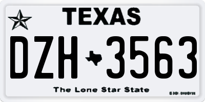 TX license plate DZH3563