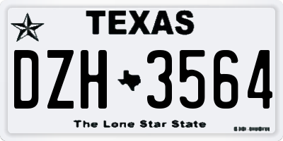 TX license plate DZH3564