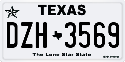 TX license plate DZH3569