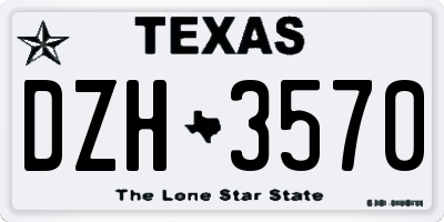 TX license plate DZH3570