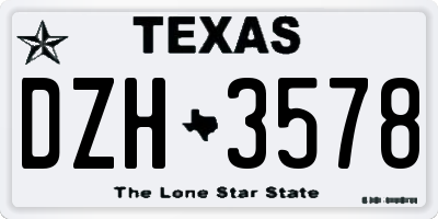 TX license plate DZH3578