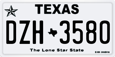 TX license plate DZH3580