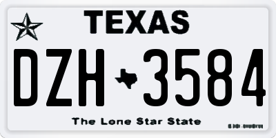 TX license plate DZH3584