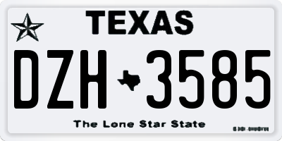 TX license plate DZH3585