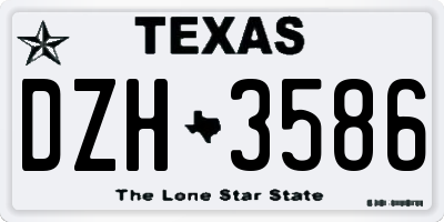 TX license plate DZH3586