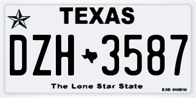TX license plate DZH3587