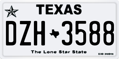 TX license plate DZH3588