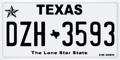 TX license plate DZH3593