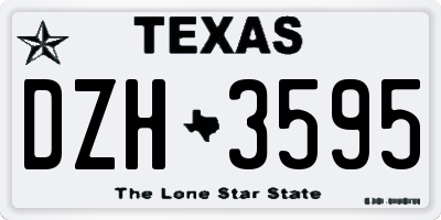 TX license plate DZH3595