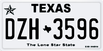 TX license plate DZH3596