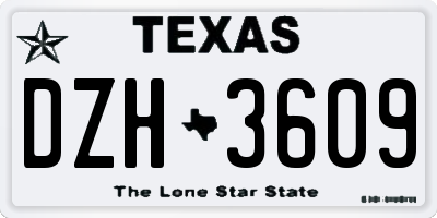 TX license plate DZH3609