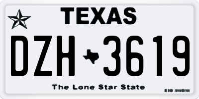 TX license plate DZH3619
