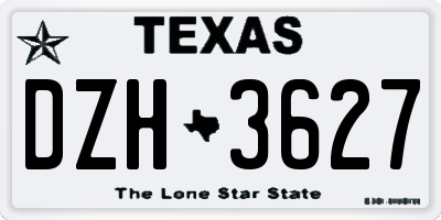 TX license plate DZH3627