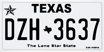 TX license plate DZH3637