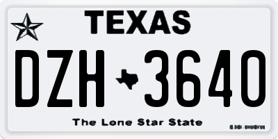 TX license plate DZH3640