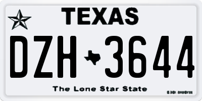 TX license plate DZH3644